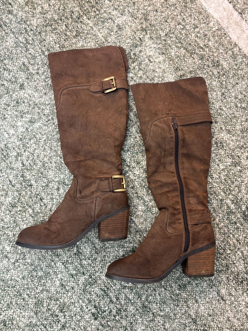 Women's Brown Knee-High Heeled Boots